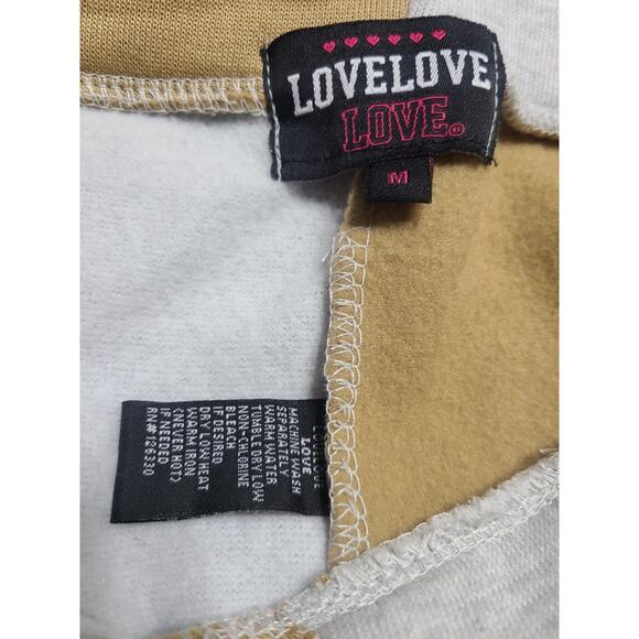 Women's Sweatpants M Colorblock- Love Love Love Mocha And Gray NWT - Picture 2 of 5